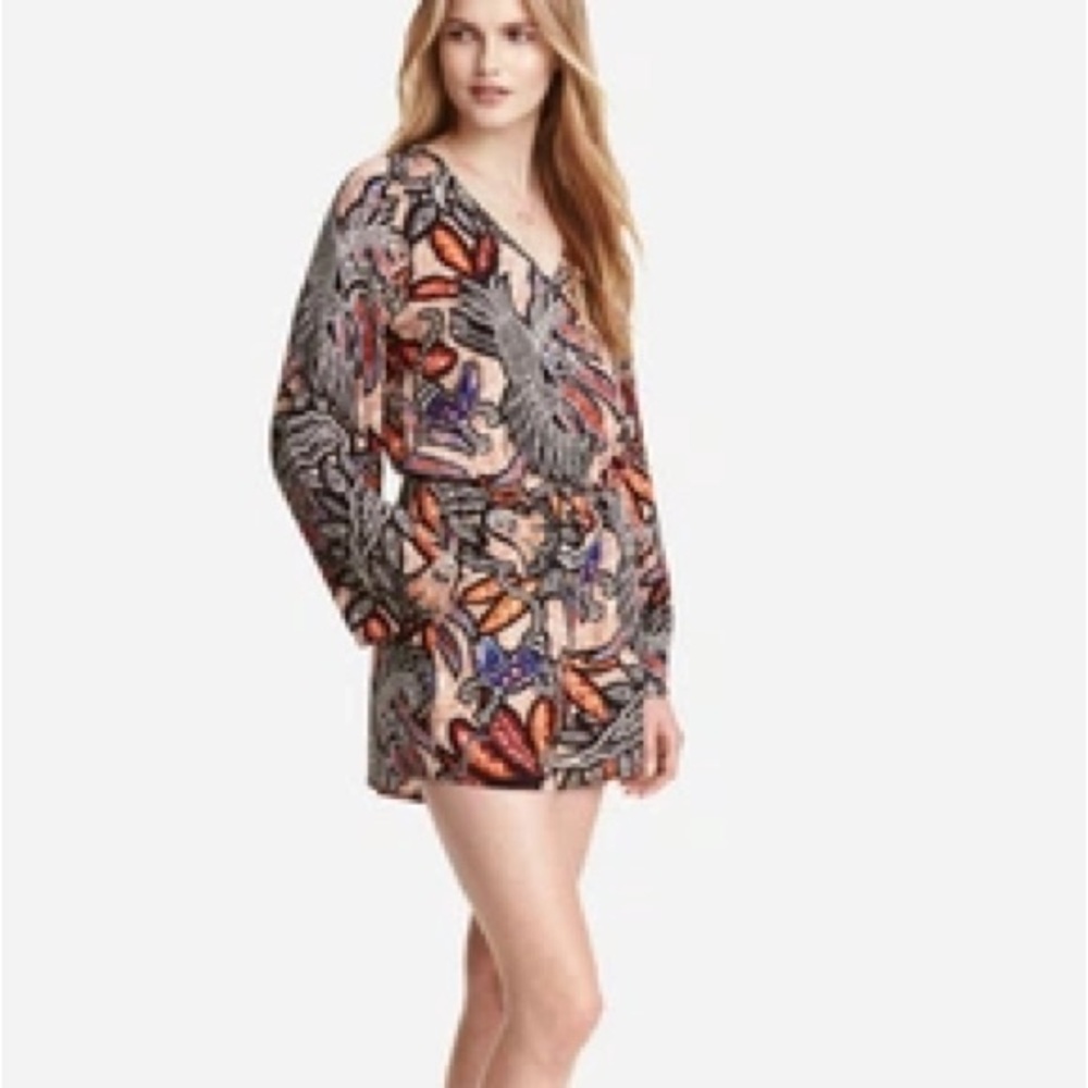 H&M V-Neck‎ Long Sleeve Jungle Print jumpsuit romper resort NWT